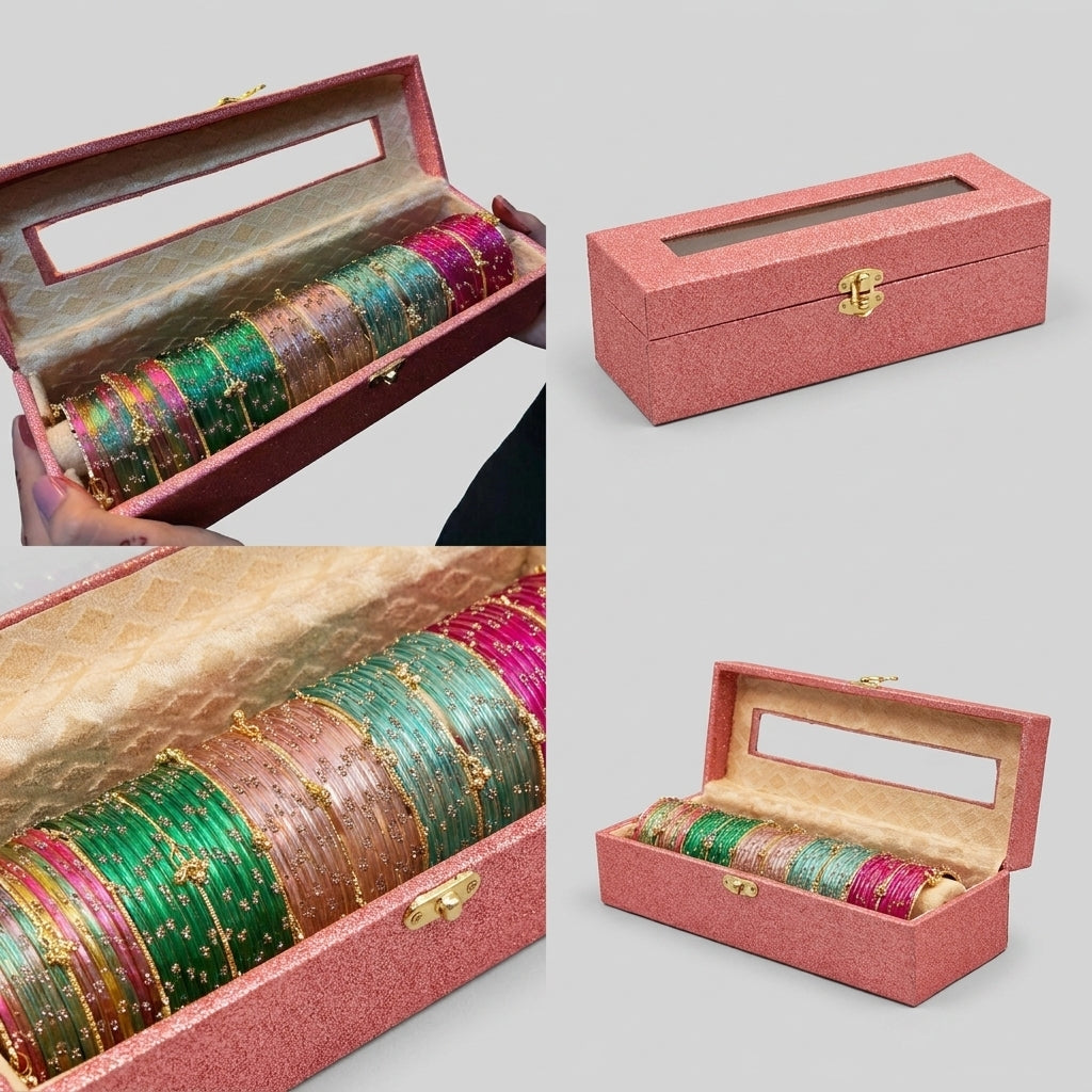Original 6 Dozen kashmiri Bangles Set with 8 Golden Ghunghroo Bells
