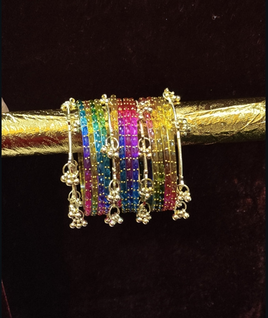 🌈 Original dark Multicolor Ghungroo kashmiri Set