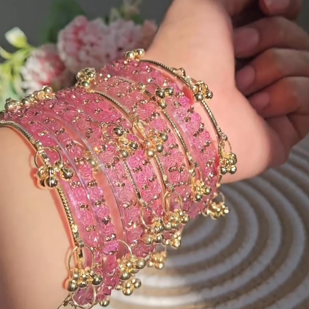 🌸Original Blush Pink Traditional Ghungroo kashmiri Bangles🌸