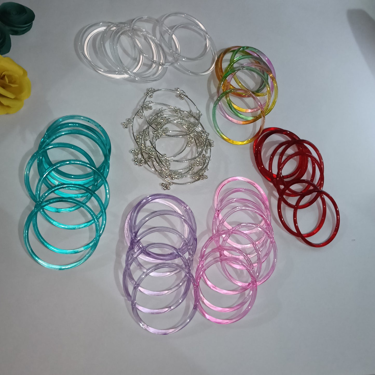 6 Color Original Jelly Bangles Box with 8 Ghungroo Bangles| 8 Bangles in Each Color|