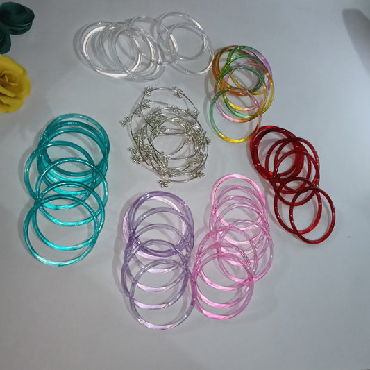 6 Color Original Jelly Bangles Box with 8 Ghungroo Bangles| 8 Bangles in Each Color|
