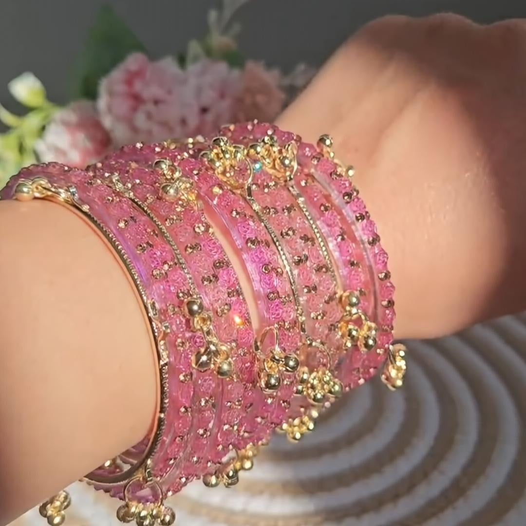 🌸Original Blush Pink Traditional Ghungroo kashmiri Bangles🌸