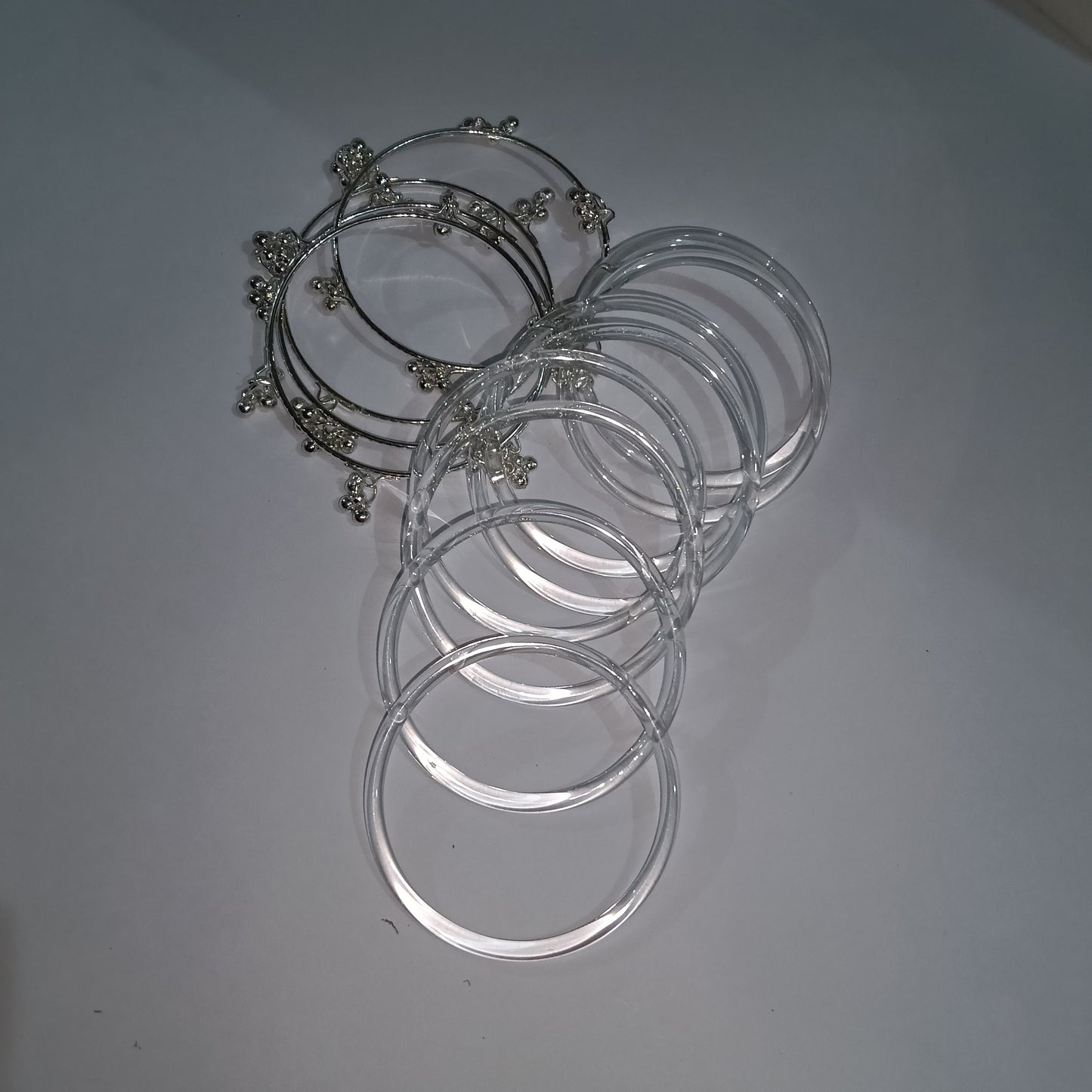 Original Jelly Bangles Set with 4 White Ghunghru Bangles|Set of 12|6 Colors|