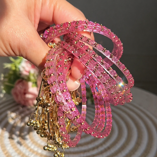 🌸Original Blush Pink Traditional Ghungroo kashmiri Bangles🌸