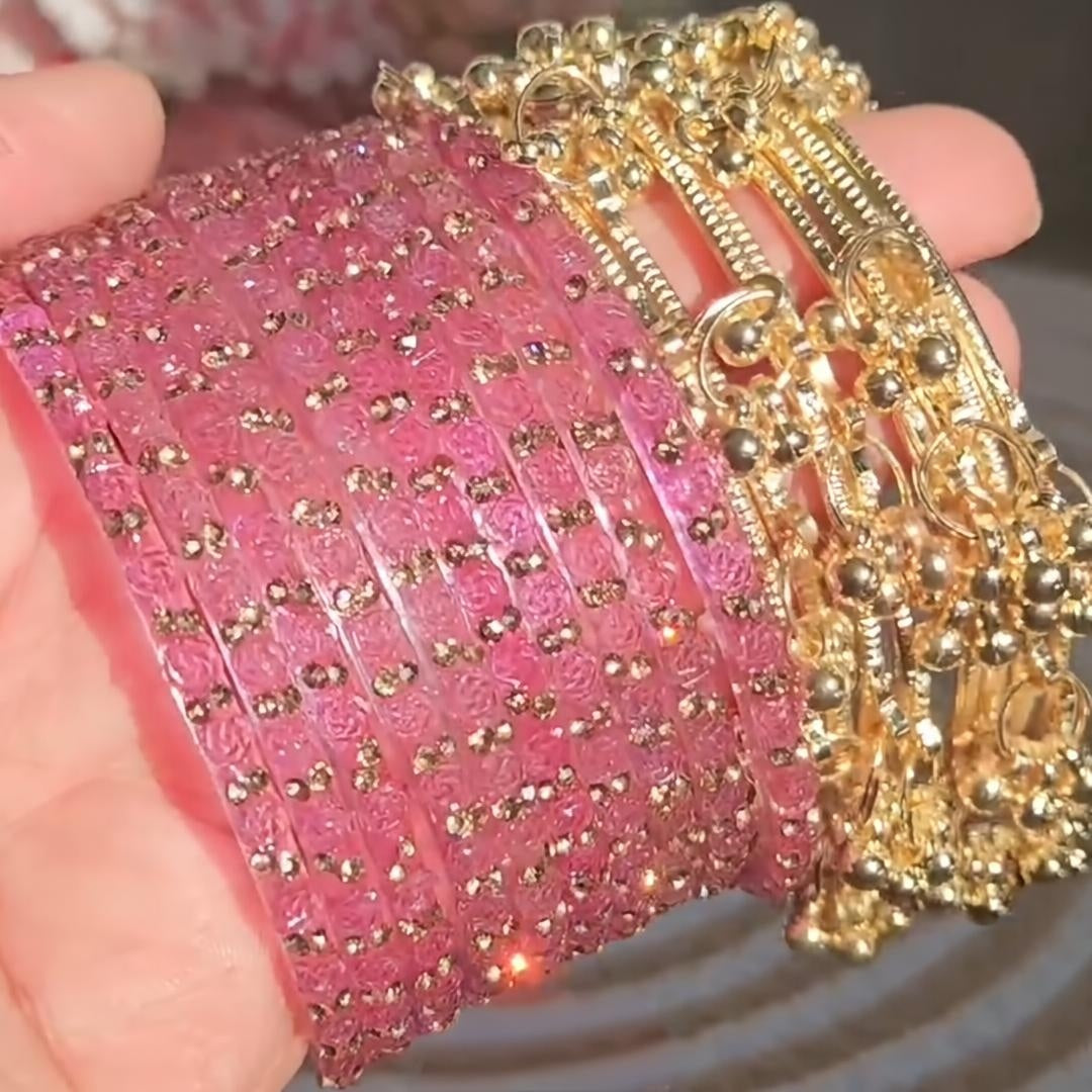 🌸Original Blush Pink Traditional Ghungroo kashmiri Bangles🌸